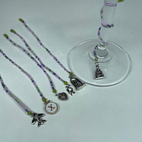 Twisted wrap around Wine Charms Great for Weddings, Gifts - Picture 4 of 5